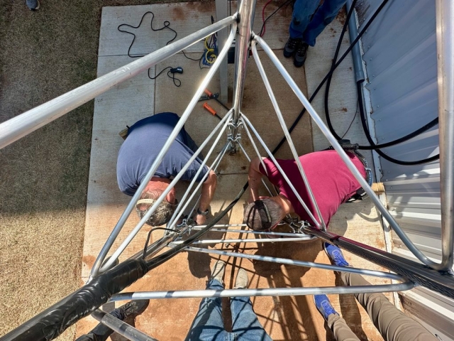 Tower installation, looking down